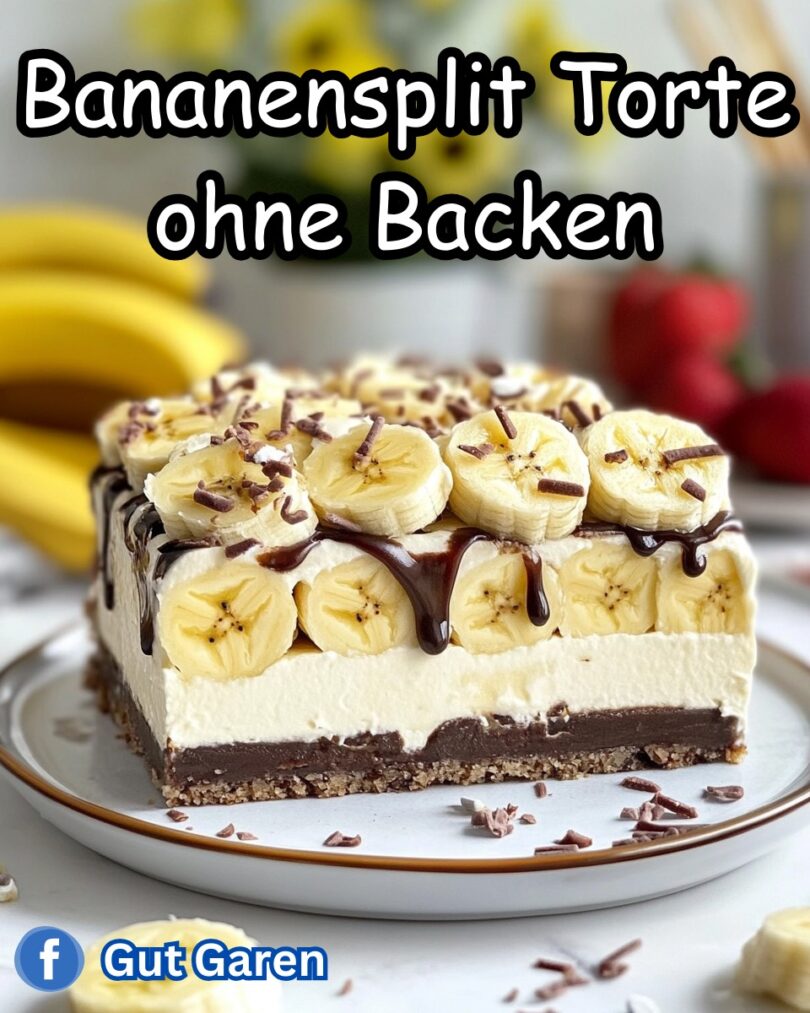 Bananensplit Torte ohne Backen – Süßer Genuss in nur wenigen Minuten!