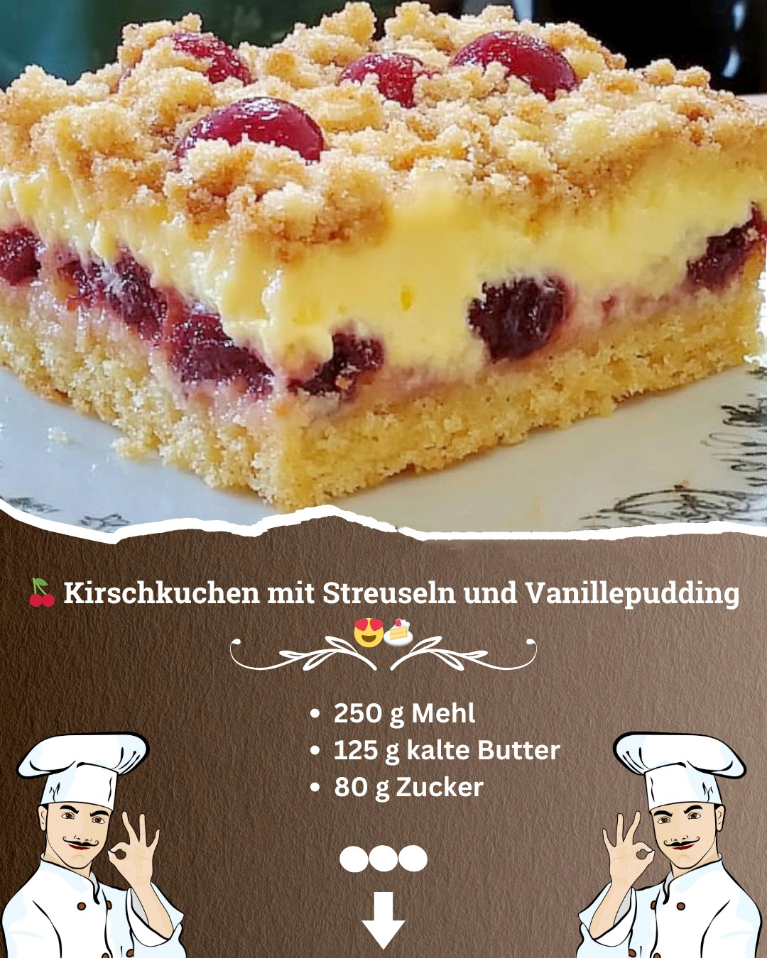 🍒 Kirsch-Pudding-Kuchen wie von Oma – mit Zimtstreuseln - Schnelle ...