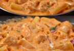 Cremige Pasta mit Tomatensoße – schnell gemacht und soooo lecker! 😋🍝