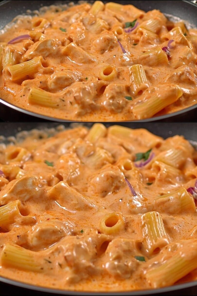 Cremige Pasta mit Tomatensoße – schnell gemacht und soooo lecker! 😋🍝
