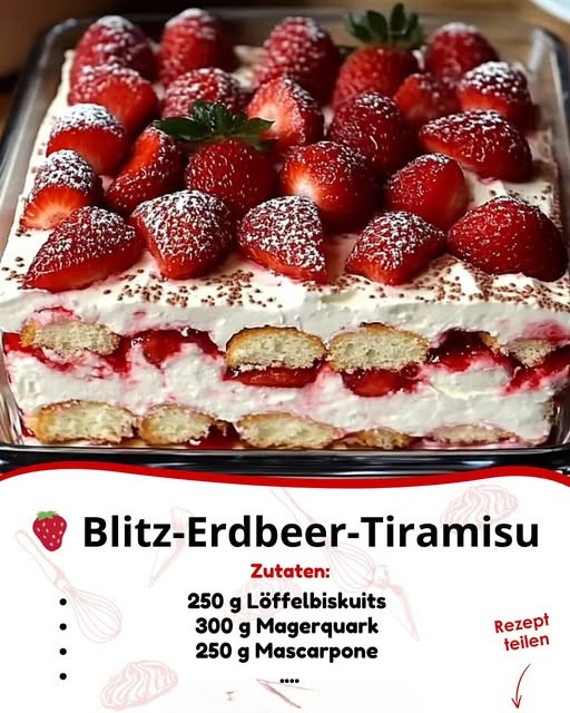 đ Blitz-Erdbeer-Tiramisu â Fruchtig, cremig & in 10 Minuten fertig!