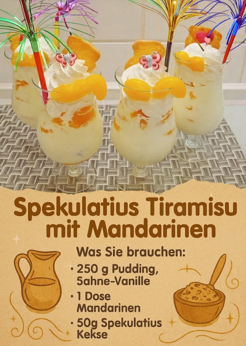 Spekulatius-Tiramisu mit Mandarinen – cremig & voller Weihnachtszauber 🎄✨