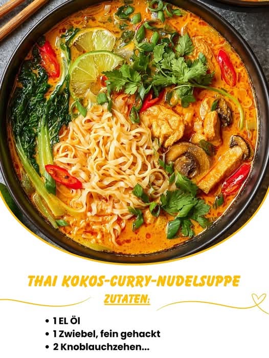 Thai Kokos-Curry-Nudelsuppe – cremig, würzig & schnell