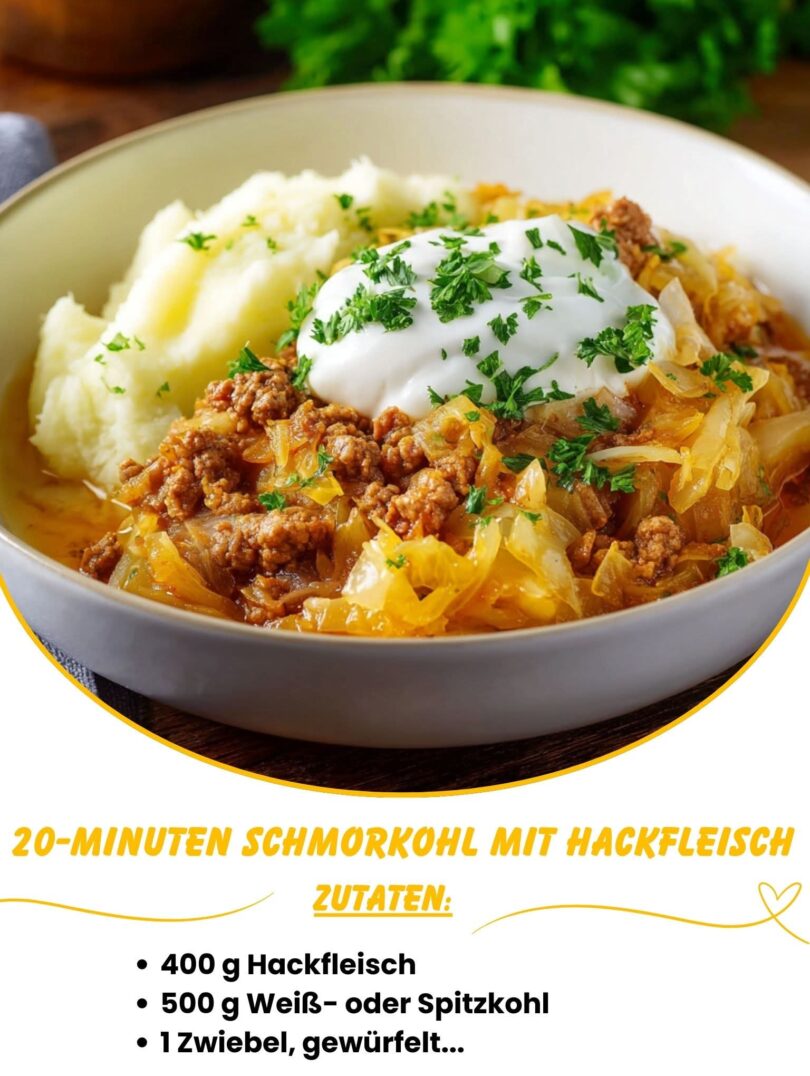 20-Minuten Schmorkohl mit Hackfleisch – schnell & herzhaft