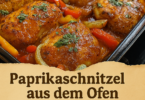 🔥 Paprikaschnitzel aus dem Ofen – zart, würzig & mit goldbrauner Käsekruste!
