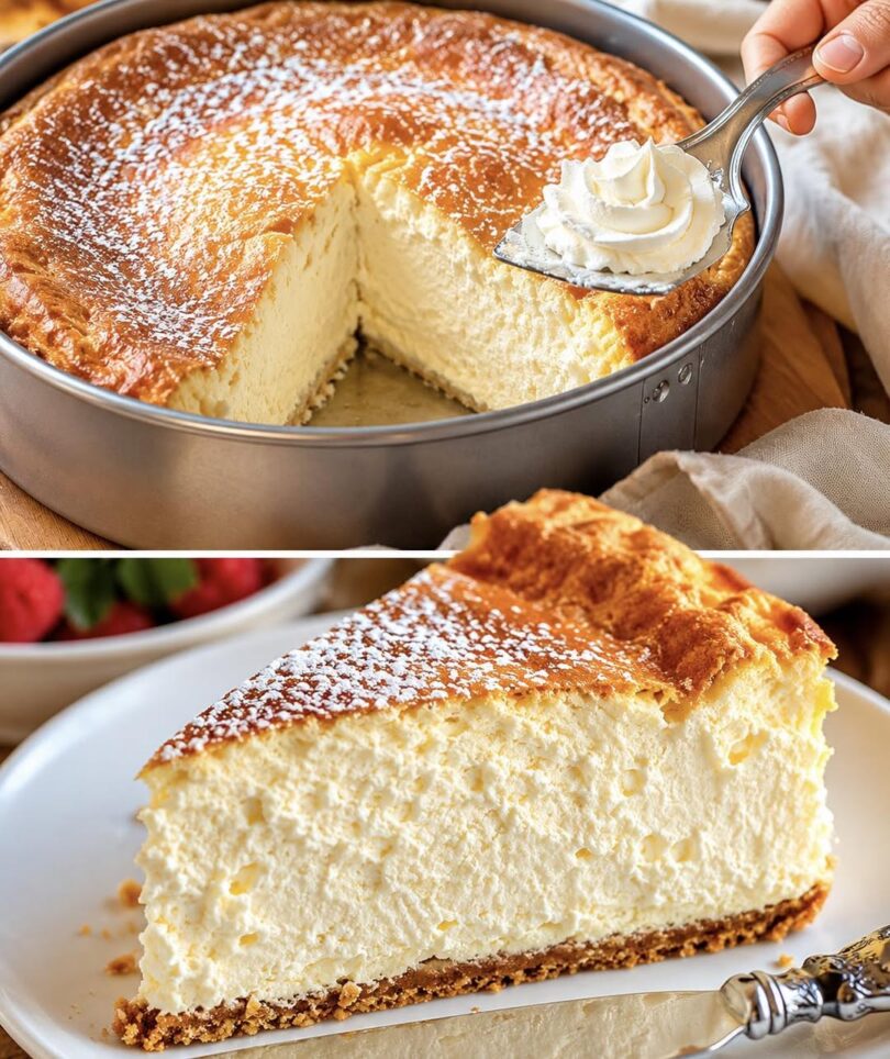 Käsekuchen mit Vanillepudding – cremig, himmlisch & einfach unwiderstehlich 😍🍰