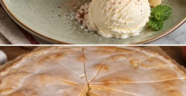 Berliner Apfelkuchen mit Apfelmusfüllung und Puderzuckerglasur