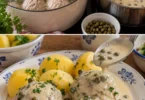 Königsberger Klopse mit Kapernsoße und Salzkartoffeln