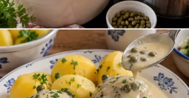 Königsberger Klopse mit Kapernsoße und Salzkartoffeln
