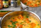 Leichte Gemüsesuppe mit Kartoffeln, Möhren und Petersilie