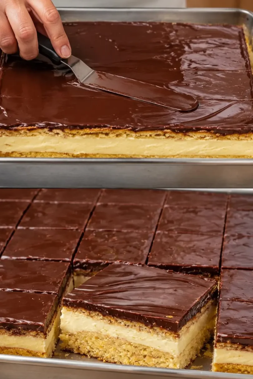 LPG-Kuchen aus der DDR mit Vanille-Buttercreme, Butterkeksen und Schokoladenglasur