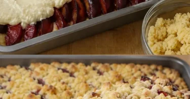 Zwetschgenkuchen vom Blech mit Zimtstreuseln und saftigen Zwetschgen